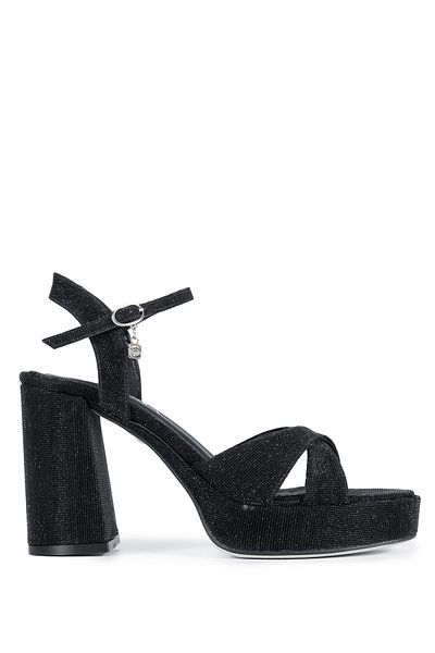 Tamer Tanca Gold Heeled Genuine Leather Women's Sandals