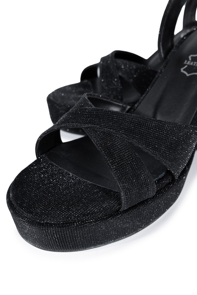 Tamer Tanca Gold Heeled Genuine Leather Women's Sandals