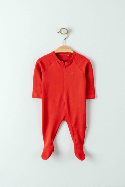 Minimus Organic Zippered Jumpsuit Set for Newborn Baby Girl and Boy - Bodysuit Set