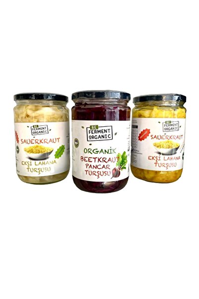 Beferment Organik Sade Ve Zerdeçallı Saurkraut Ve Beetkraut Probiyotik Turşu ...