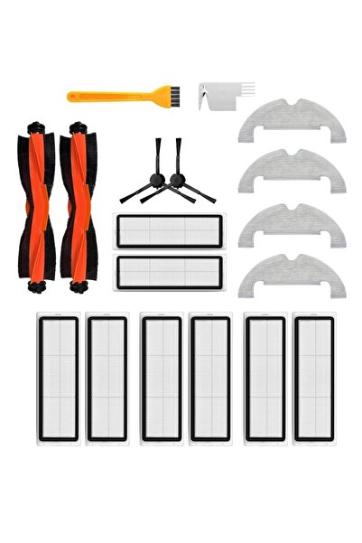 robotyedek Xiaomi X10 - طقم ممسحة بديلة بفلتر هيبا أسود مكون من 18 قطعة