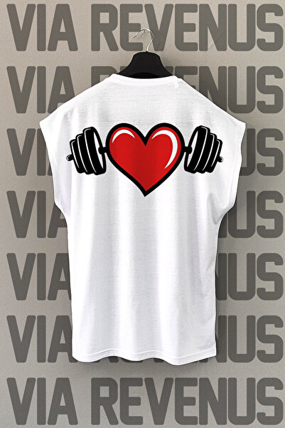 Vordevia Bela majica sa tegom Love Back Štampano - bez rukava