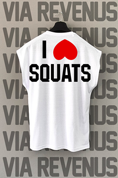 Vordevia Volim čučnjeve - Nazad Štampano Sport T-shirt, Bez rukava