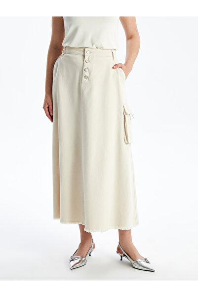 LC Waikiki Laza szabású női farmer szoknya