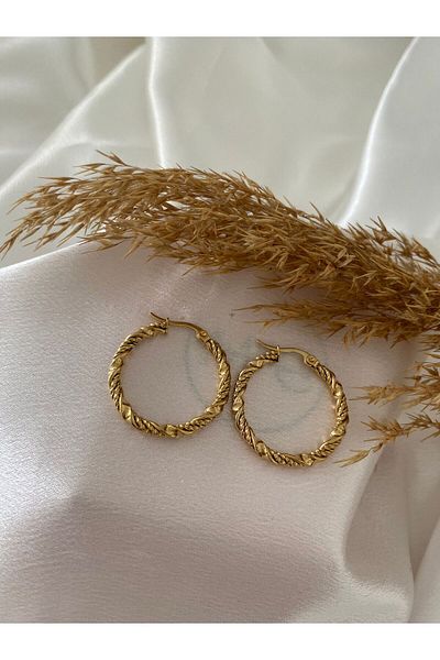 stainless steell Steel Earrings - Classic Twist Design