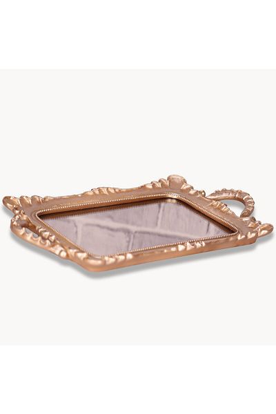 Selim Mink Colored Linas Mirrored Tray