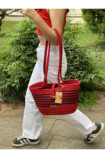 ModaCardin Beach and Shoulder Bag - Jute Straw Look Handbag