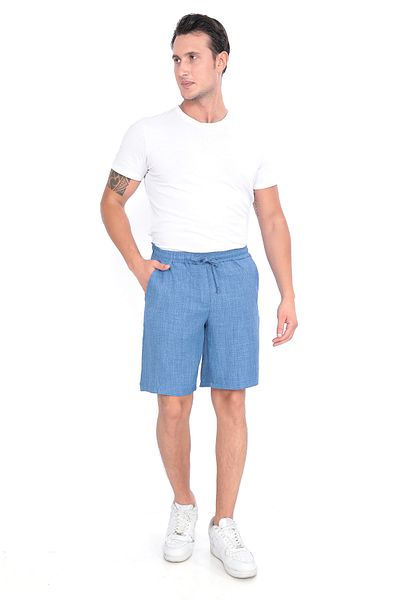 ogonline Pantaloni scurți confortabili de vară pentru bărbați cu aspect de in