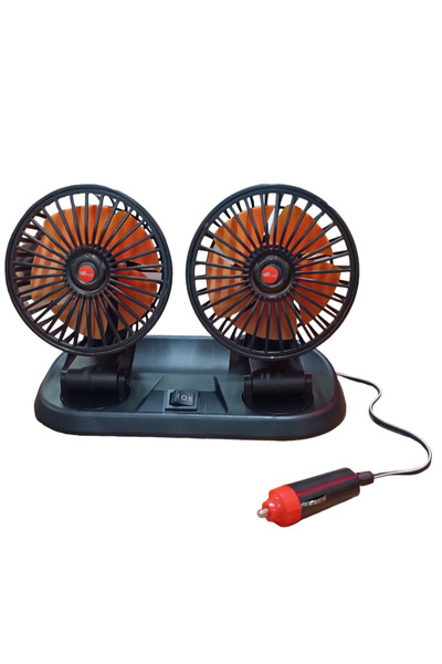 POLATLI OTO AKSESUAR 2 Kademeli Çift Başlı 360 ° Dönebilen Araç Fanı 12V Oto ...