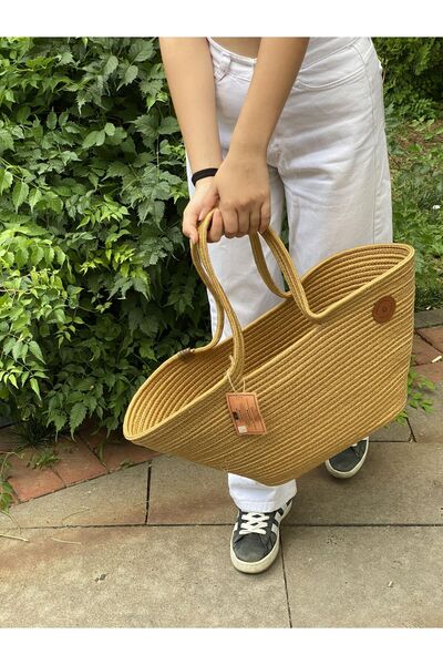 ModaCardin Пляжна сумка та сумка через плече - сумка ручної роботи з джутового плетіння