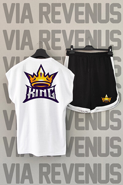 Vordevia King Black Sports T-shirt i set šortsa - leđa Štampano, okrugla krag...