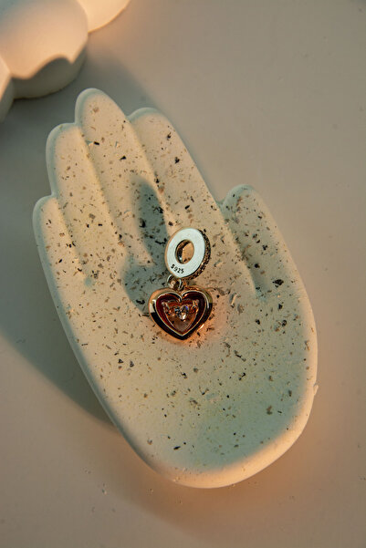 Reida İki Renkli Kalp Sallantılı Charm