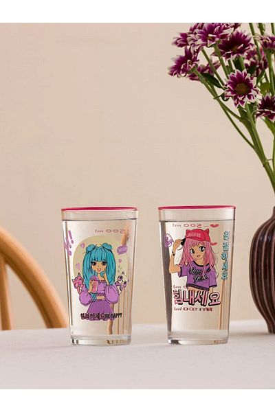 LC Waikiki Character Printed Glass Cup Set of 2 570 Ml