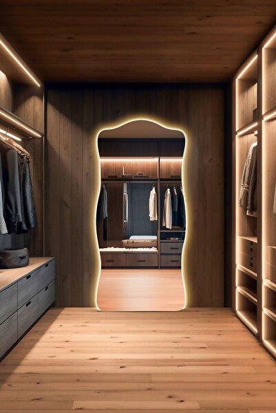 Mirze Life Asimetrik Işıklı Boy Aynası, Led Işıklı Salon Aynası