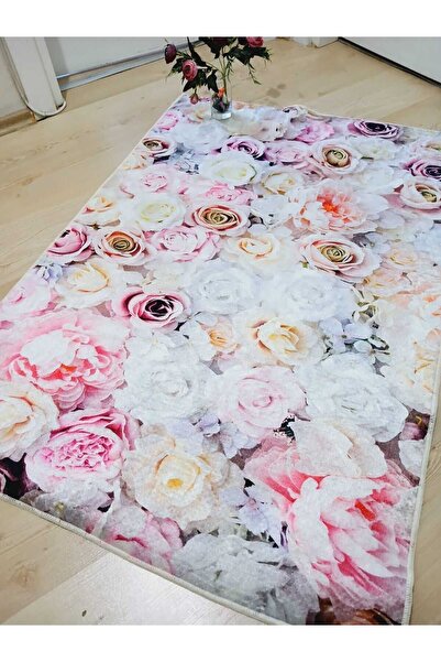 Ardizayn Roses, Cotton Woven Base Bath Rug (80 x 120 cm)