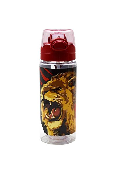 Galatasaray Roaring Lion Printed Water Bottle 500 ml Red Water Bottle with Straw