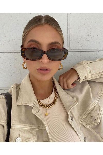 Mathilda Aksesuar Vintage Leopard Sunglasses