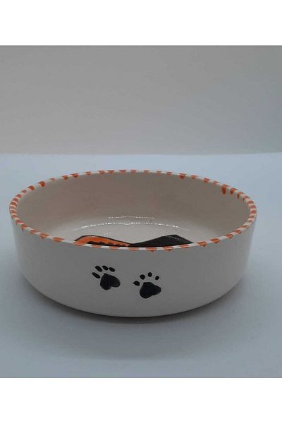 Soli Seramik High Quality Ceramic Handmade Cat or Small Dog Food, Water Bowl (HANDMADE)