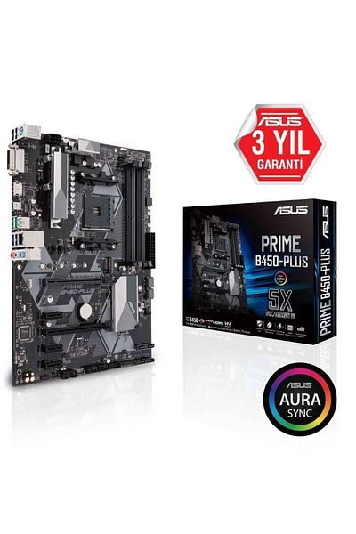 ASUS PRIME B450-PLUS AM4 DDR4 2666 HDMI DVI ATX Motherboard