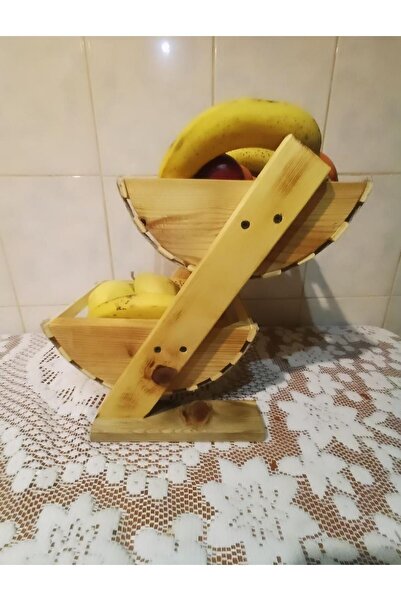 pagus Tezgah Üstü Ahşap Iki Katlı Meyvelik