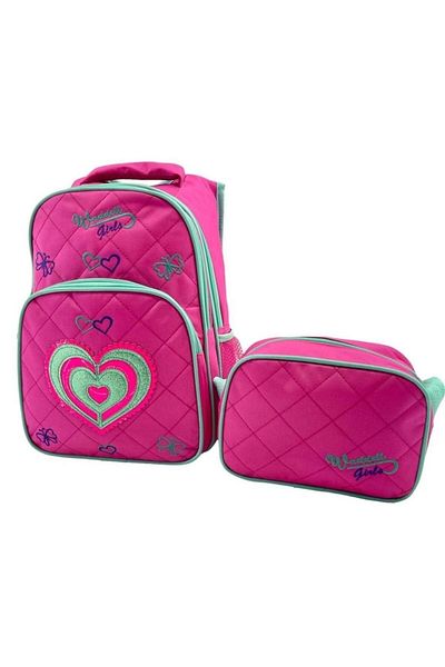 Puzmo Set rucsac și geantă de școală pentru fete Waddell Pink Heart