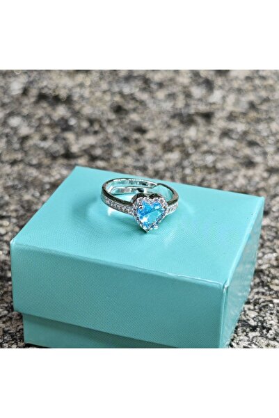 Naturel Tılsım GlItterIng Blue Steel RIng wIth Stone DeTaIl