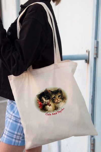 EFBUTİK Τύποι υφασμάτινων τσαντών Anti Social Cat Club