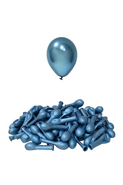Patladı Gitti 10 Pieces 5 Inch Chrome Blue Mini Balloons