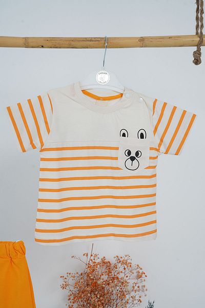 LANUGO Baby Boy Summer Top and Bottom Set Shorts T-Shirt Teddy Bear Patterned