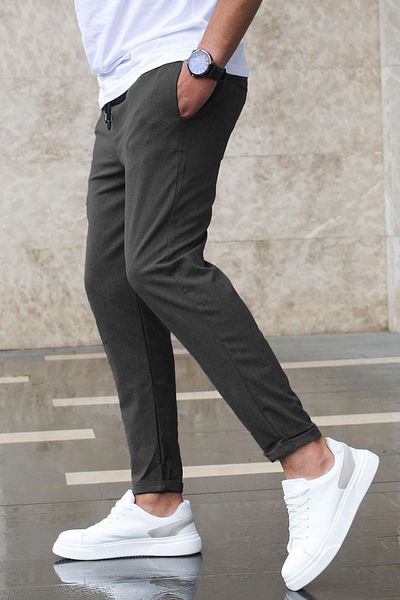 BayBayan Ανδρικό άνετο Jogger Fit - Παντελόνι με Lycra και ελαστική μέση