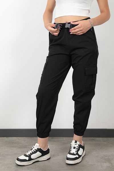 GİYSA Women's Cargo Pocket Elastic Trousers