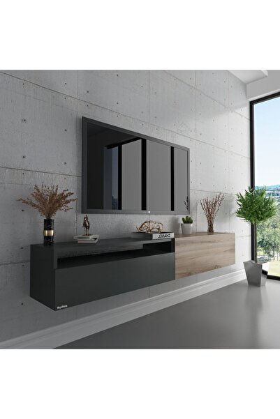 Myniture Home & Living Duvara Monte Tv Sehpası Antrasit Çırağan S6110-8