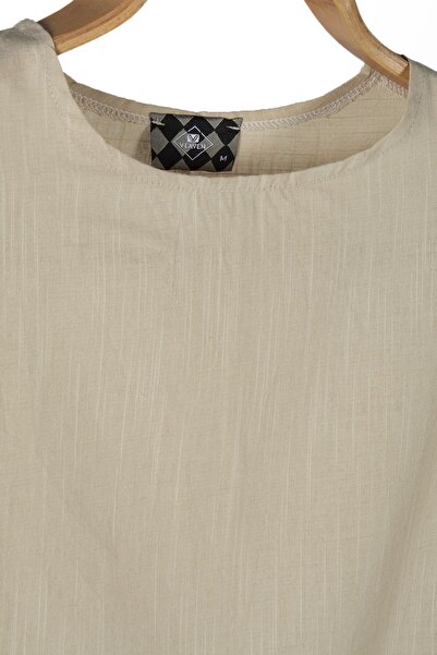 VEAVEN Ανδρικό λινό μπλουζάκι Cream Fakir Sleeve