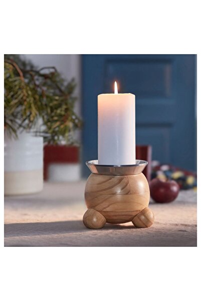 IKEA VINTERFINT mumluk, çam ahşap , 11 cm ÇELİK üst tabak