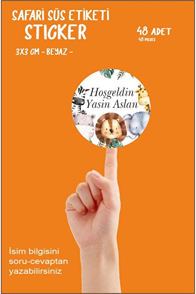 43 cici süsler organizasyon 48 στρογγυλά κομμένα διακοσμητικά ετικέτες Safari