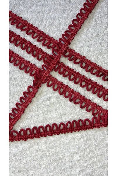 Ozpas Red Buttonhole Knitted Strip - 1.5cm Edge, Width 5m