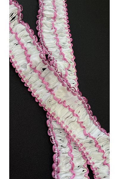 Ozpas White-Lilac 4.5cm Strip Intermediate Gather - Width 5m