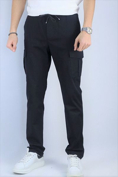 inpool Cotton Gabardine Fabric - Oversize Cargo Pocket Pants 256, Waist Lace-up