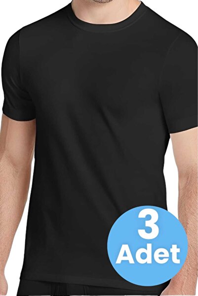 Tezzgelsin قميص داخلي رجالي من القطن مكون من 3 قطع - رقبة دائرية