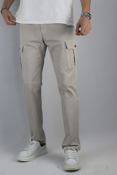 inpool Cotton Gabardine Fabric - Oversize Cargo Pocket Pants 256, Waist Lace-up