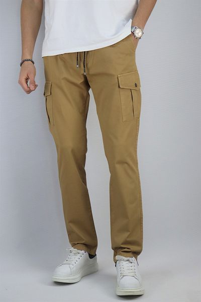 inpool Cotton Gabardine Fabric - Oversize Cargo Pocket Pants 256, Waist Lace