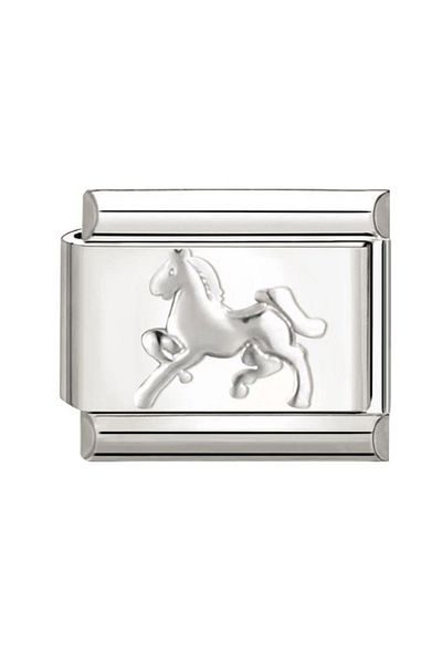 Naturel Tılsım 9mm Stainless Italian Steel Horse Charm