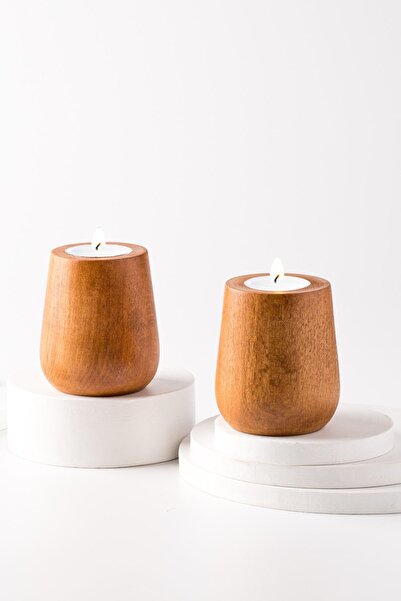 TROVE 2'li Ahşap Mumluk