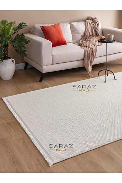 MACRO HOME Beyaz Bukle Dokuma Dekoratif Modern Yumuşak Dokulu Salon Koridor Mutfak Halısı