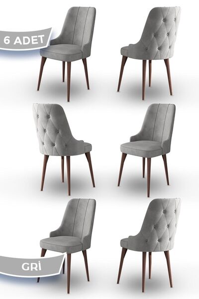 Canisa Maya Serisi 1.sınıf Babyface Ithal Kumaş Sandalye Ceviz Gürgen Ayak 6 ...