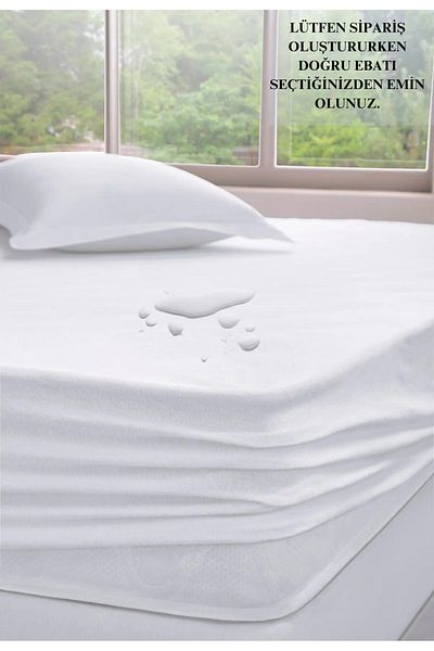 Özlü Home Nonwoven Calico - Waterproof Mattress Protector, Single and Double Set