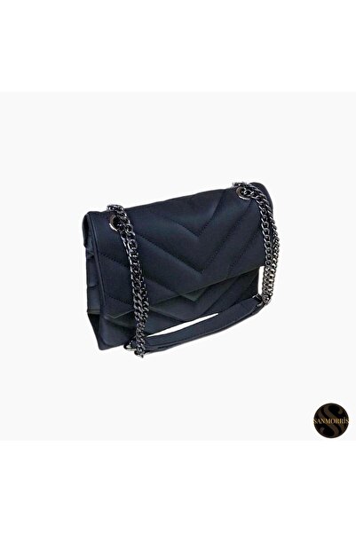 Sanmorris Kadın Zincir Askılı,Kapitone, Siyah Çanta