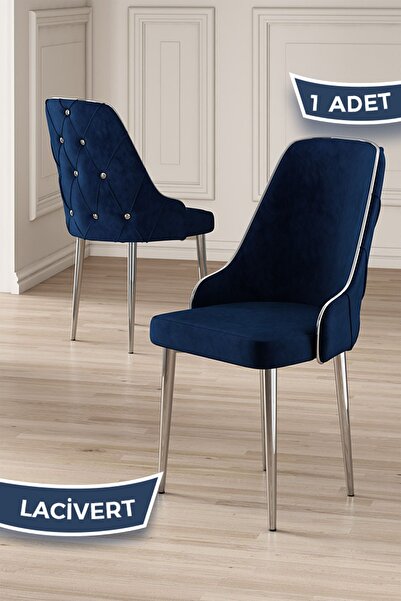 Canisa Krax Serisi, 1.sınıf Babyface Kumaş Mutfak Sandalye, Gümüş Metal Ayak,...