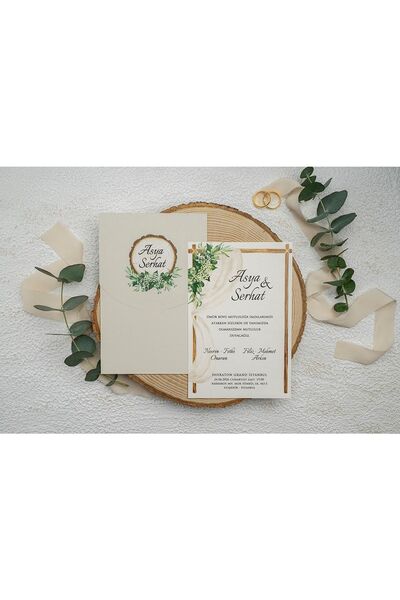 abcofis Düğün Davetiyesi Ekonom Erdem Davetiye 9325 Baskı Dahil