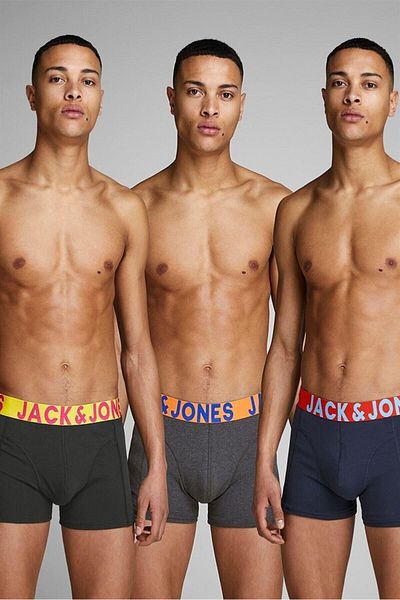 Jack & Jones Πακέτο 3 μικτών σορτς μπόξερ - Μαύρο Navy Blazer
